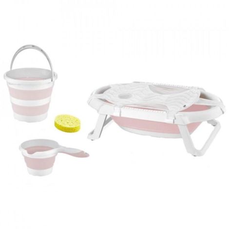 Set cadita pliabila de baie Babyjem, 5 piese (Culoare: Gri) - imagine 8